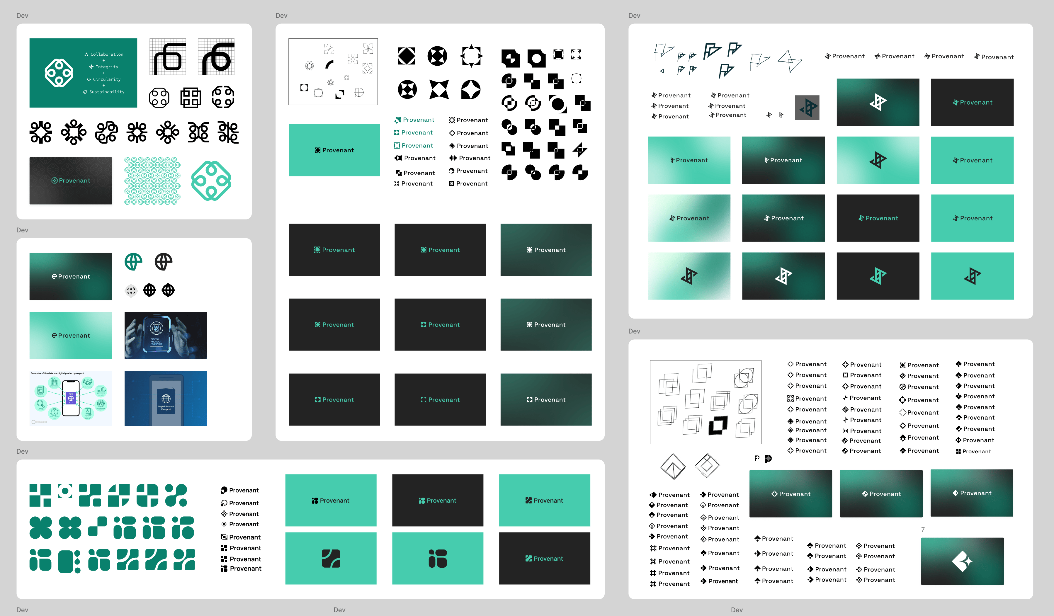 Screenshot showing brand development work for Provenant